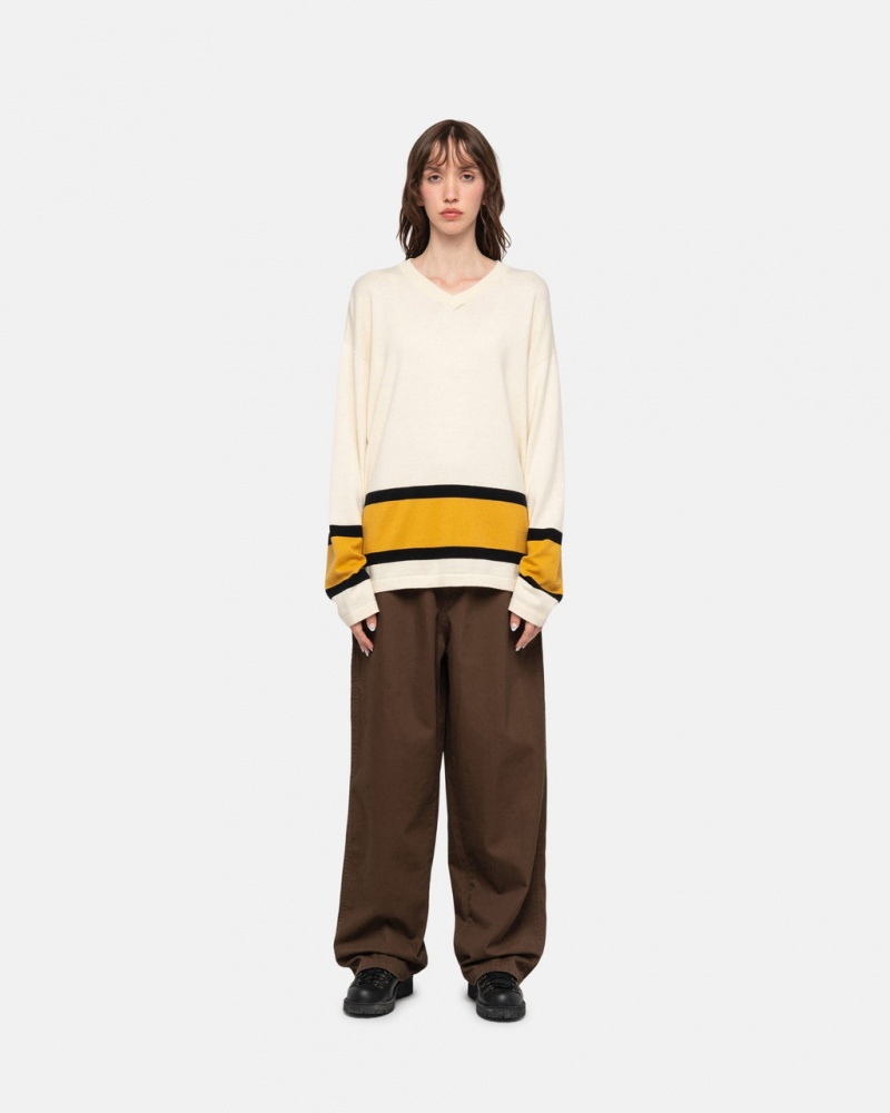 Stussy Hockey Svetrové - Unisex Sweaters Knits Béžový | CZXBR21156