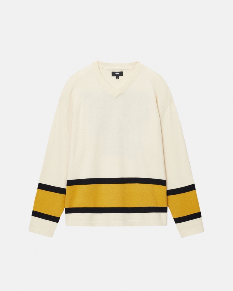 Stussy Hockey Svetrové - Unisex Sweaters Knits Béžový | CZXBR21156