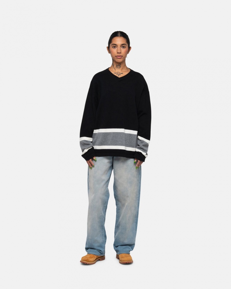 Stussy Hockey Svetrové - Unisex Sweaters Knits Černé | CZJVR75257