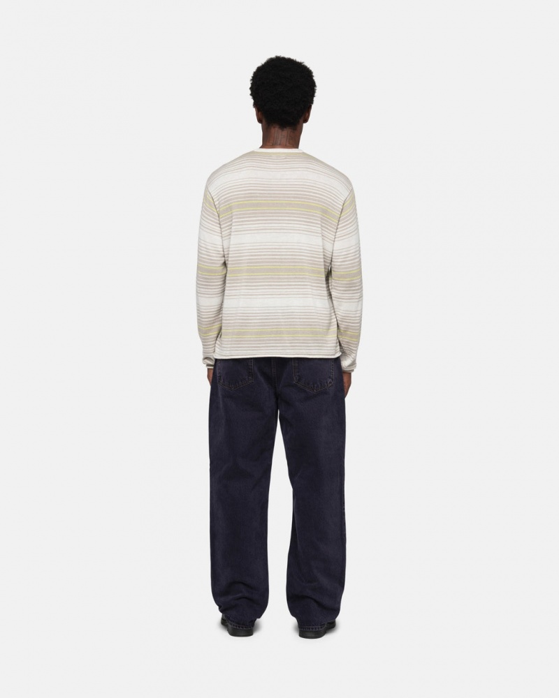 Stussy Horizontal Stripe Svetrové - Unisex Sweaters Knits Béžový | MCZHR80696