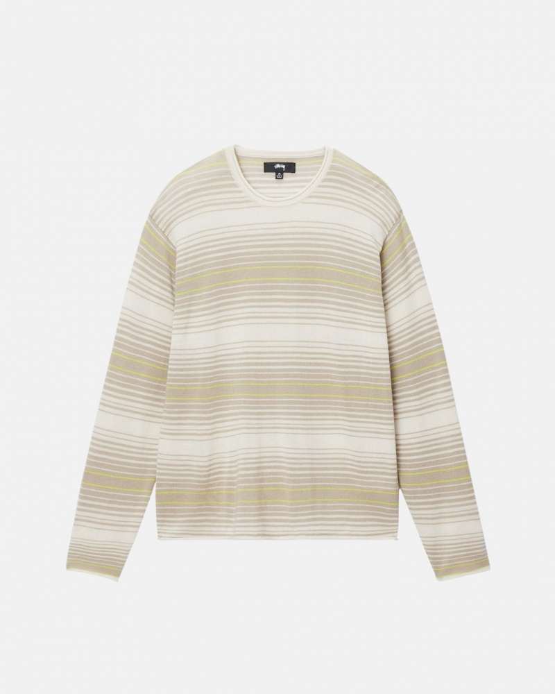 Stussy Horizontal Stripe Svetrové - Unisex Sweaters Knits Béžový | MCZHR80696