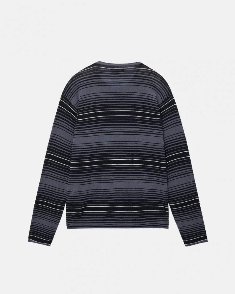 Stussy Horizontal Stripe Svetrové - Unisex Sweaters Knits Šedé | PCZQX66805