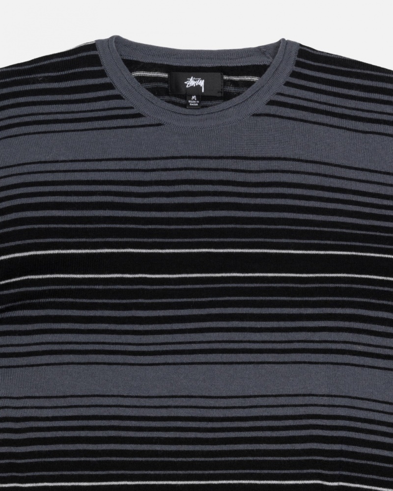 Stussy Horizontal Stripe Svetrové - Unisex Sweaters Knits Šedé | PCZQX66805