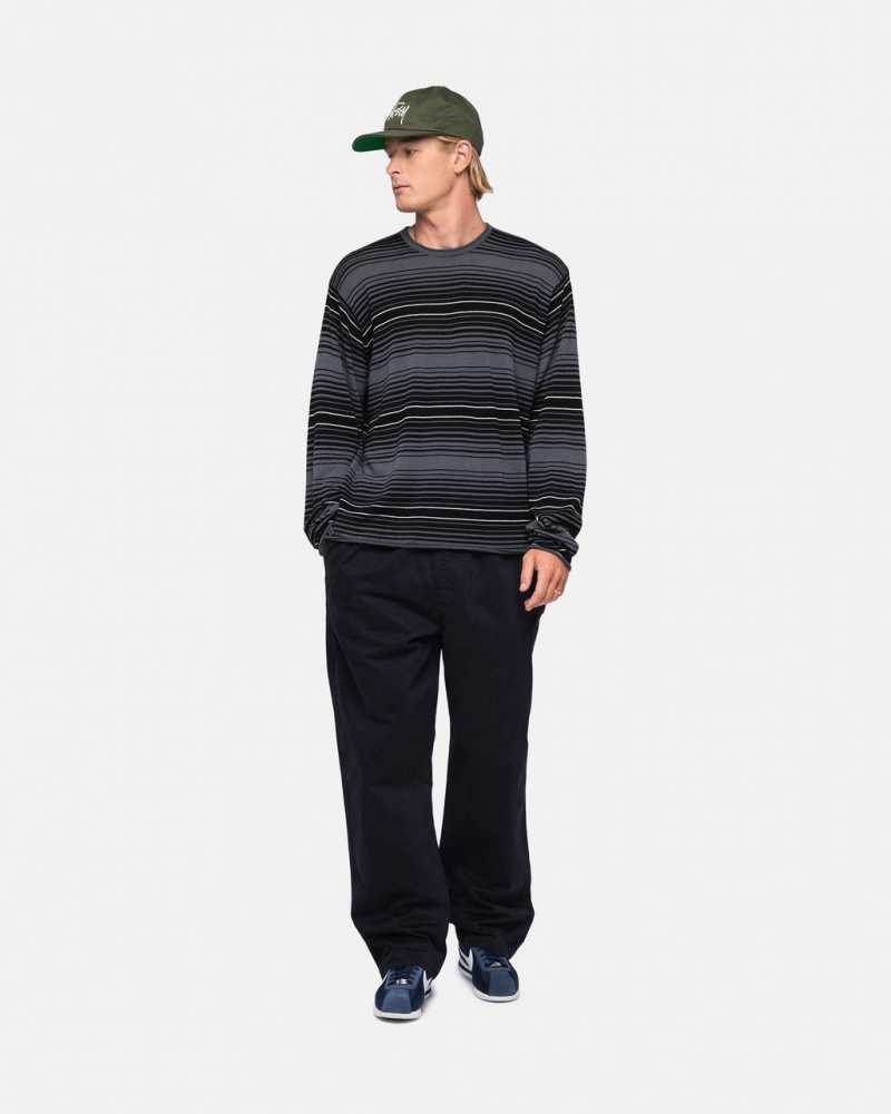 Stussy Horizontal Stripe Svetrové - Unisex Sweaters Knits Šedé | PCZQX66805