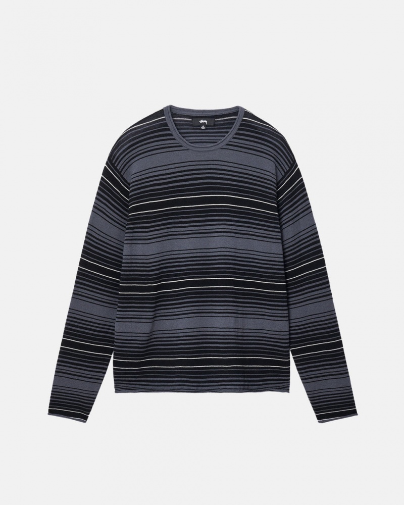 Stussy Horizontal Stripe Svetrové - Unisex Sweaters Knits Šedé | PCZQX66805