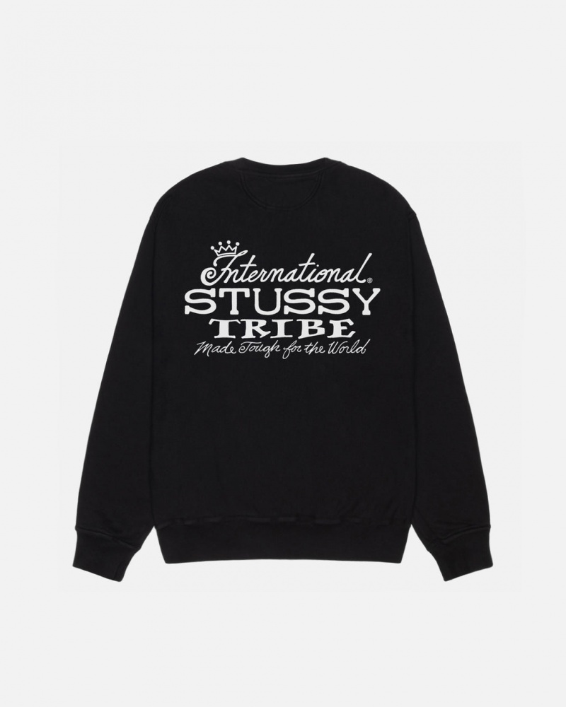 Stussy IST Crew Pigment Dyed - Unisex Hoodies Černé | ACZDF13574