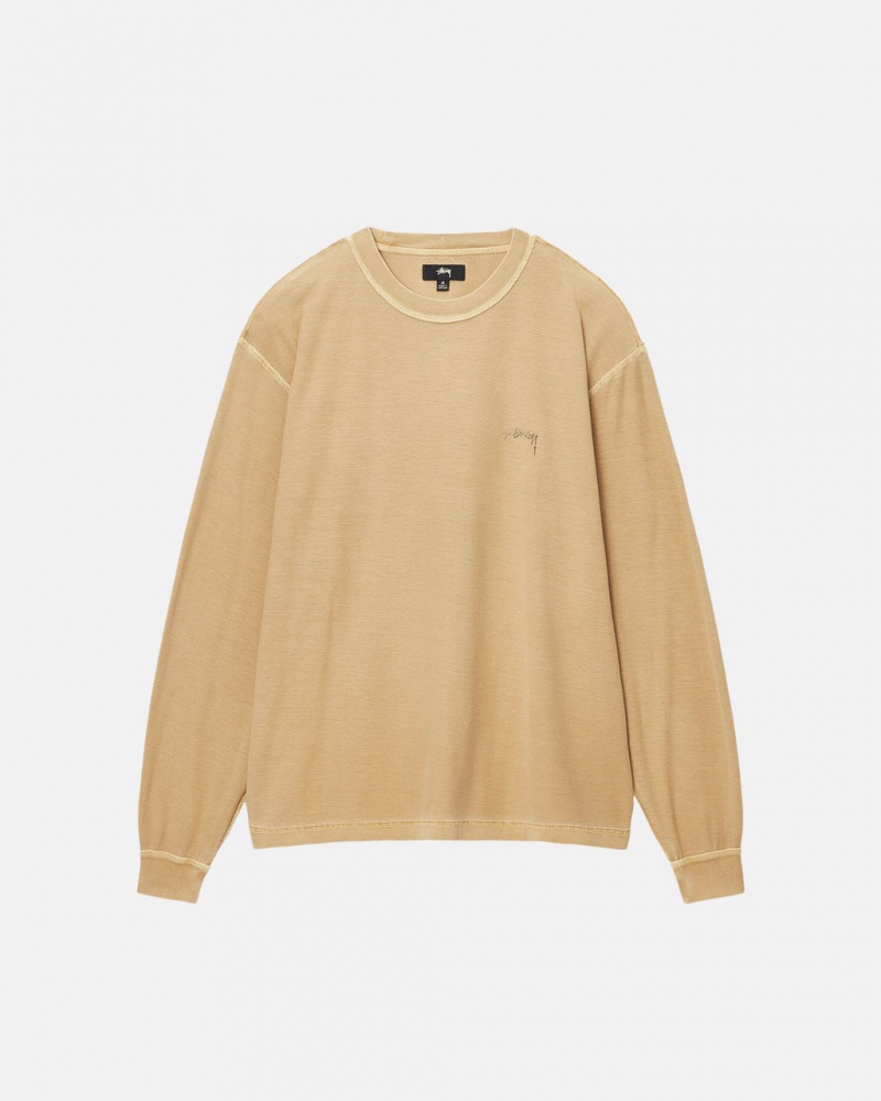 Stussy Lazy LS Tee - Unisex Longsleeve T-Shirts Zlaté | CZNZX95221