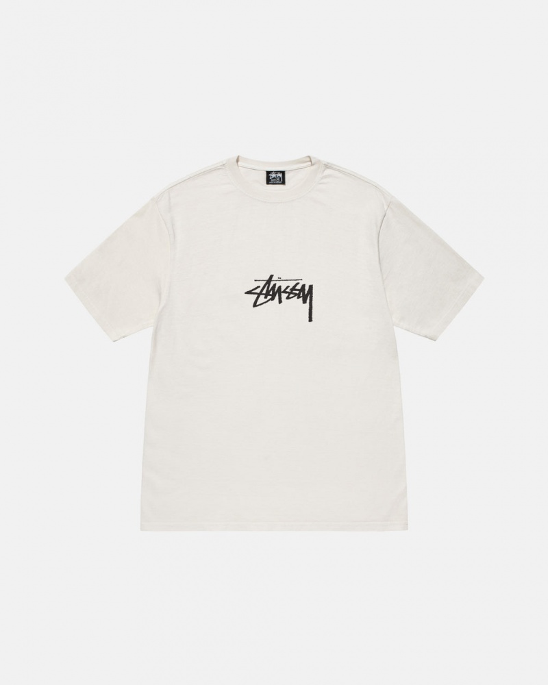 Stussy Small Stock Tee Pigment Dyed - Unisex Shortsleeve Béžový | GCZUC69176