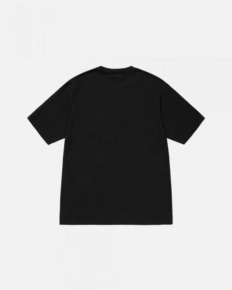 Stussy Small Stock Tee Pigment Dyed - Unisex Shortsleeve Černé | YCZGT10692