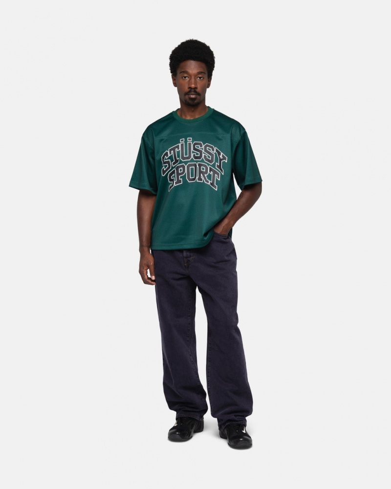 Stussy Sportovní Mesh Football Jersey - Unisex Sweaters Knits Zelene | CZICD45923