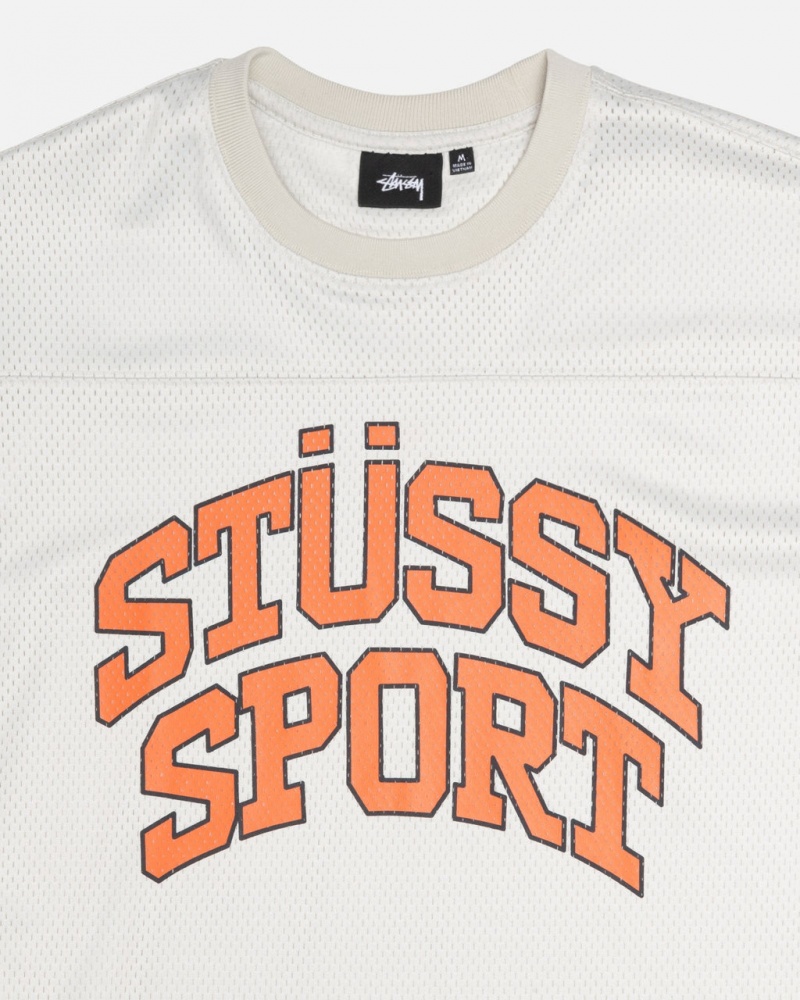 Stussy Sportovní Mesh Football Jersey - Unisex Sweaters Knits Béžový | MCZHR25477