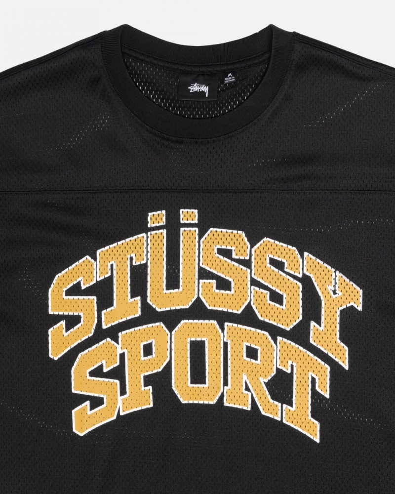 Stussy Sportovní Mesh Football Jersey - Unisex Sweaters Knits Černé | UCZND58830