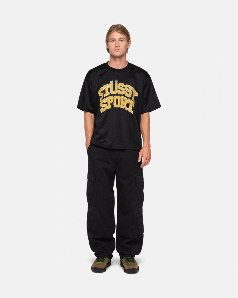 Stussy Sportovní Mesh Football Jersey - Unisex Sweaters Knits Černé | UCZND58830