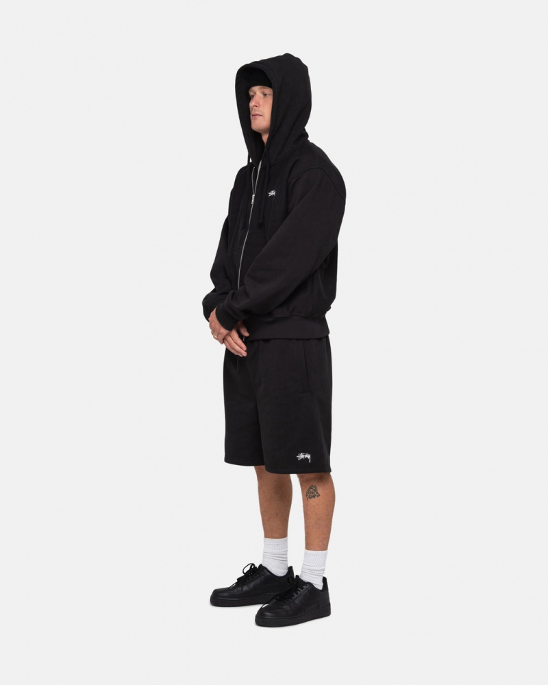 Stussy Stock Logo Sweatshort - Unisex Shorts Trunks Černé | CZXMI38603