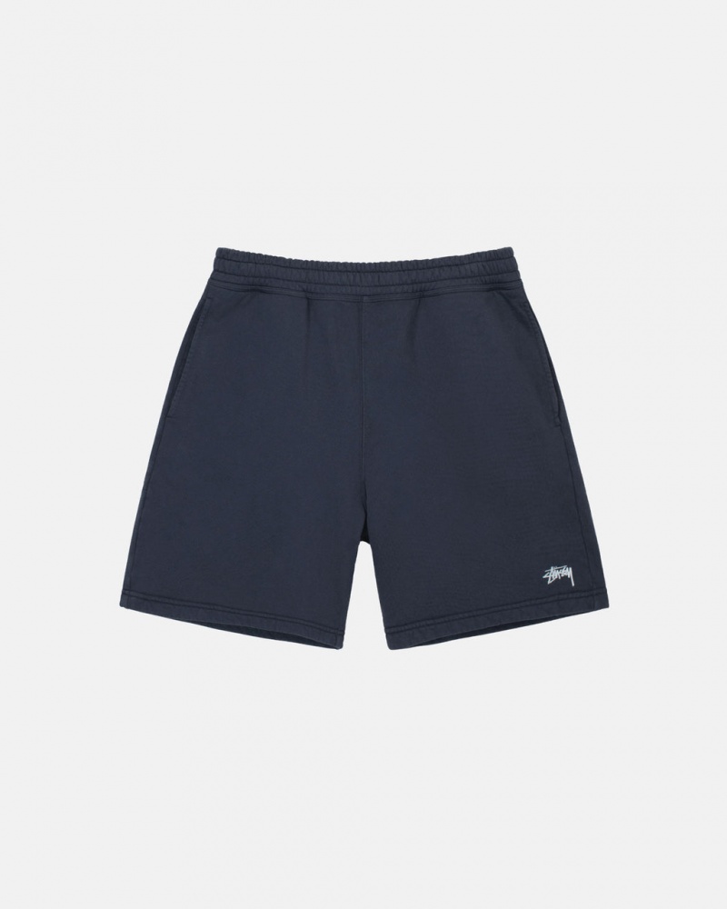 Stussy Stock Logo Sweatshort - Unisex Shorts Trunks Tmavě Blankyt | CZCVG53099