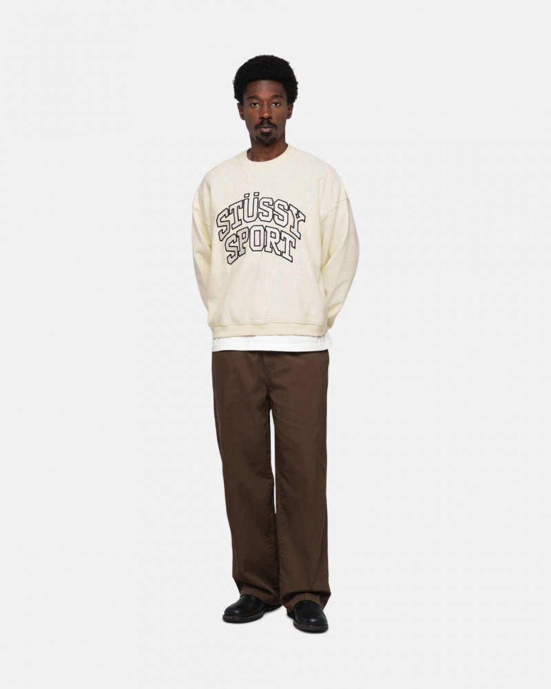 Stussy Stüssy Sportovní Relaxed Oversized Crew - Unisex Hoodies Sweatshirts Bílé | ACZDF81376