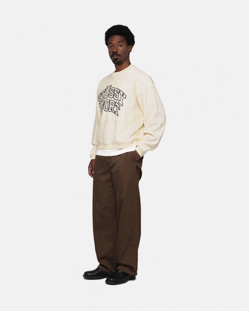 Stussy Stüssy Sportovní Relaxed Oversized Crew - Unisex Hoodies Sweatshirts Bílé | ACZDF81376