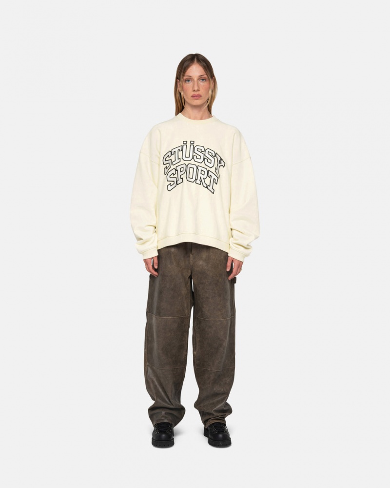 Stussy Stüssy Sportovní Relaxed Oversized Crew - Unisex Hoodies Sweatshirts Bílé | ACZDF81376