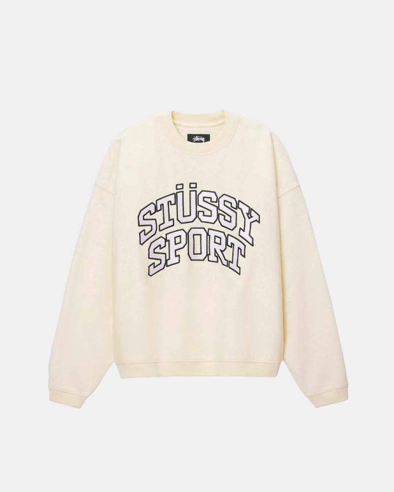 Stussy Stüssy Sportovní Relaxed Oversized Crew - Unisex Hoodies Sweatshirts Bílé | ACZDF81376