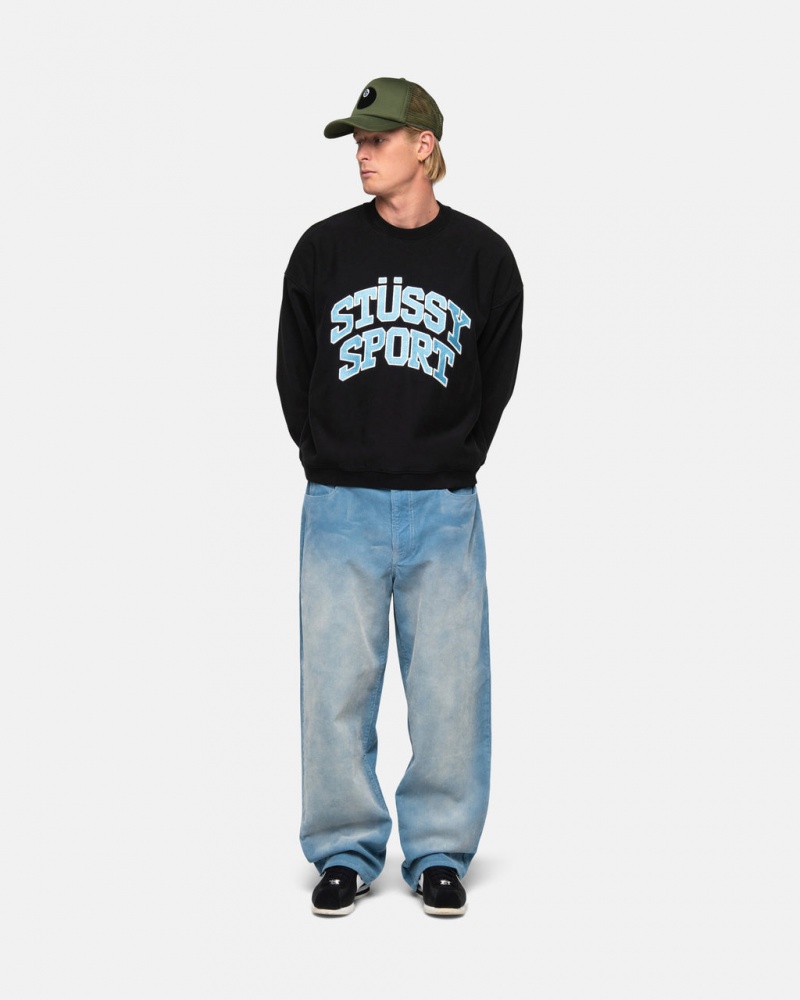 Stussy Stüssy Sportovní Relaxed Oversized Crew - Unisex Hoodies Sweatshirts Černé | MCZHR73450