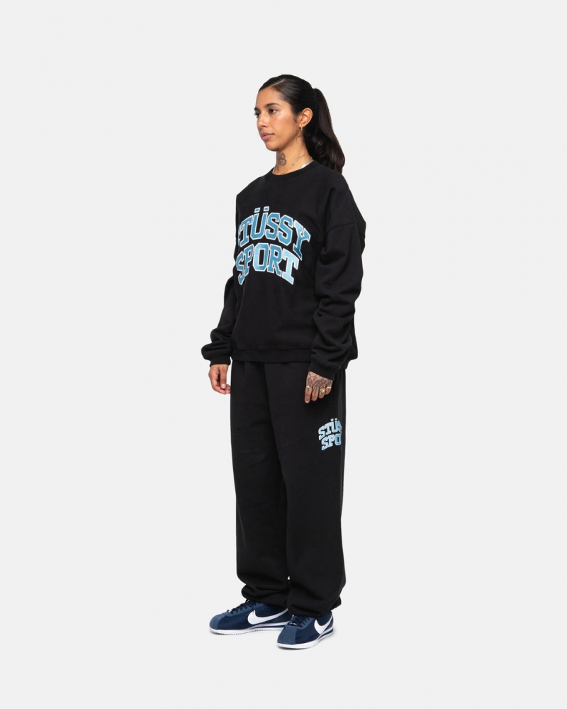 Stussy Stüssy Sportovní Relaxed Oversized Crew - Unisex Hoodies Sweatshirts Černé | MCZHR73450