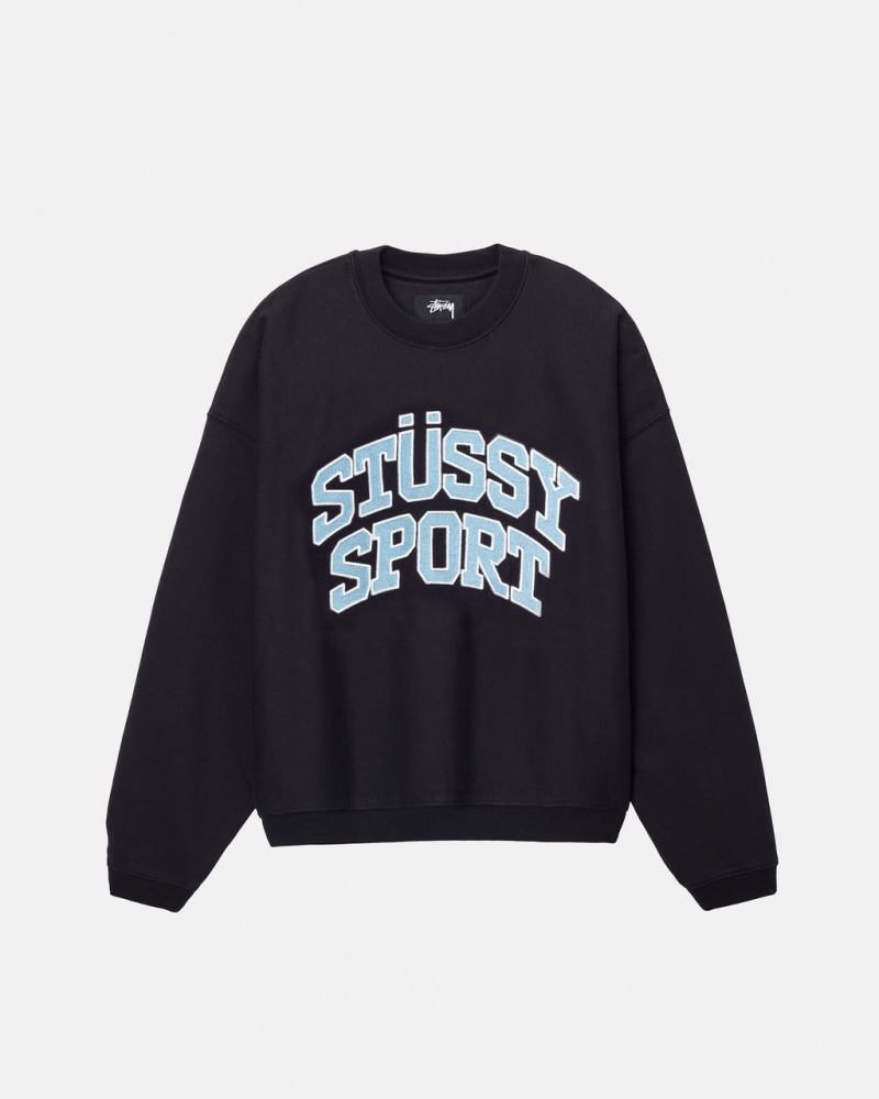 Stussy Stüssy Sportovní Relaxed Oversized Crew - Unisex Hoodies Sweatshirts Černé | MCZHR73450