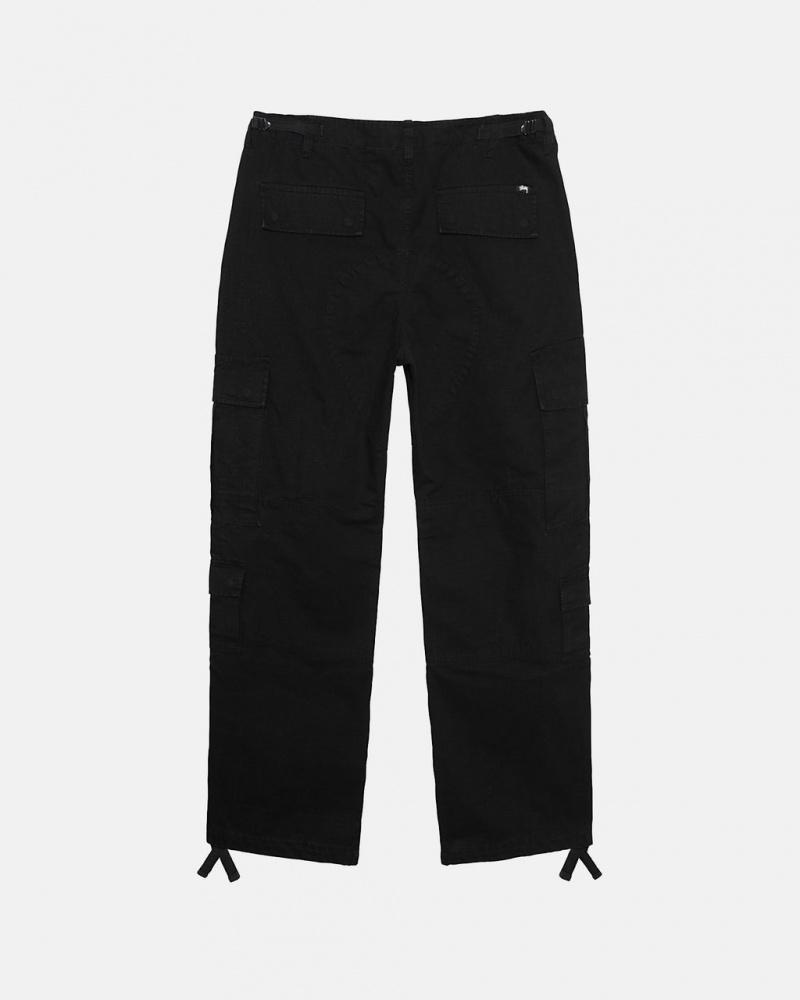 Stussy Surplus Cargo Ripstop - Unisex Jeans Pants Černé | BCZSO78483