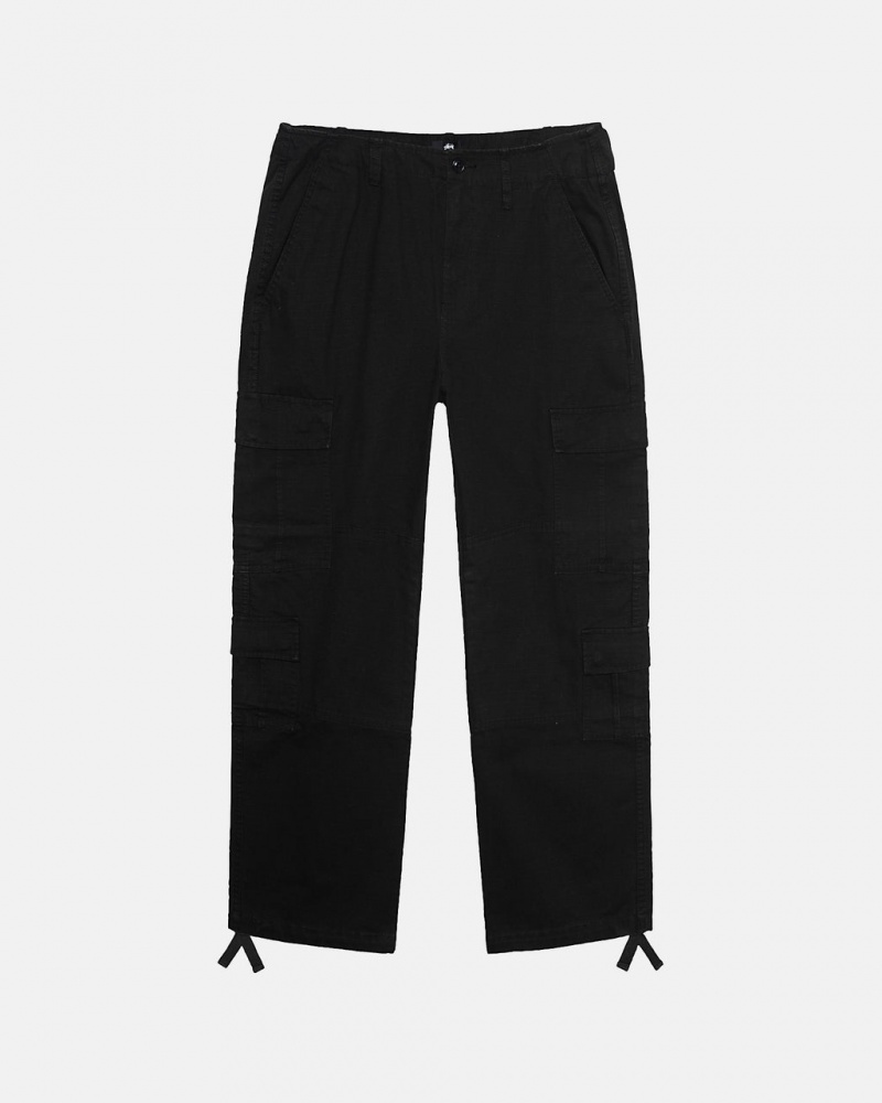 Stussy Surplus Cargo Ripstop - Unisex Jeans Pants Černé | BCZSO78483