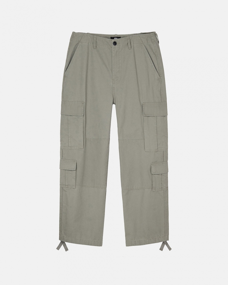 Stussy Surplus Cargo Ripstop - Unisex Jeans Pants Olivy Zelené | PCZER45168