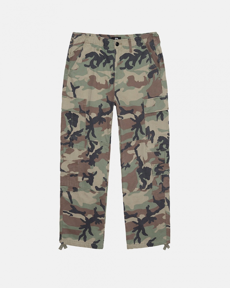 Stussy Surplus Cargo Ripstop - Unisex Jeans Pants Maskáčové | ECZHC59751