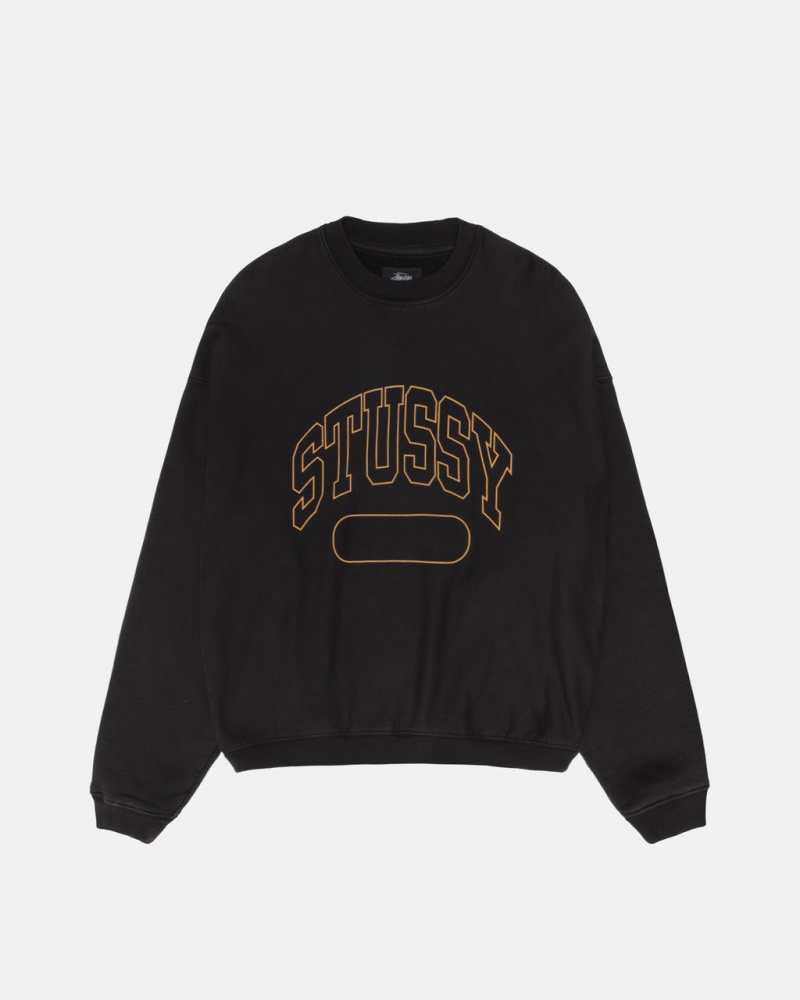 Stussy Varsity Oversized Crew - Unisex Hoodies Černé | ZCZNQ98561