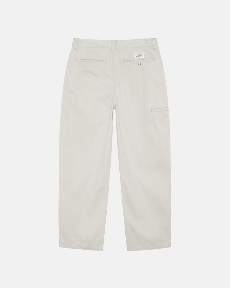 Stussy Workgear Trouser Twill - Unisex Pants Bílé | CZIIZ68095