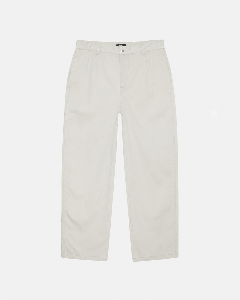 Stussy Workgear Trouser Twill - Unisex Pants Bílé | CZIIZ68095